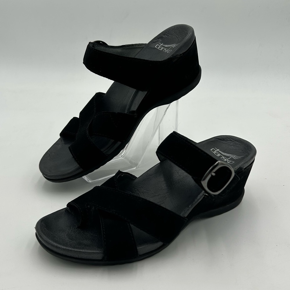 DANSKO Women's Aubree Black Nubuck Wedge - Picture 2 of 7